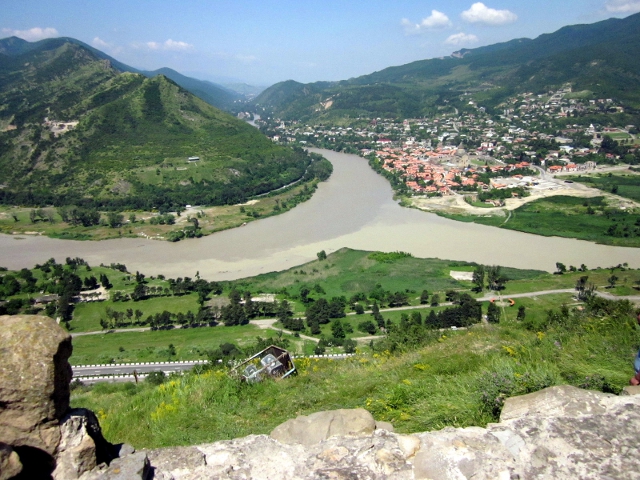 confluence of Mtkvari and Aragvi rivers