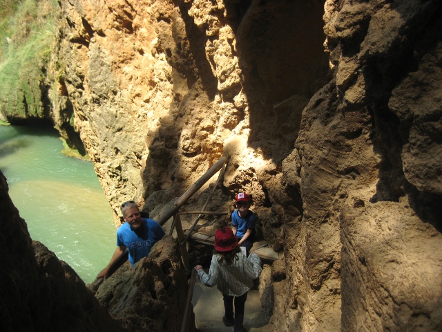 climbing down