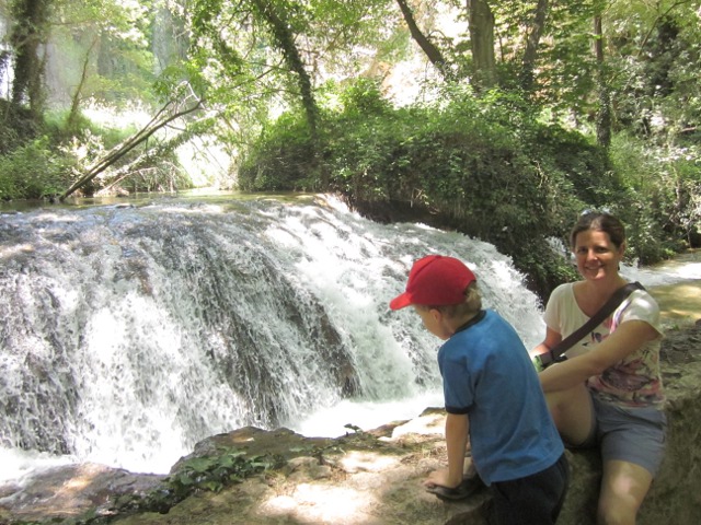 Eero and Alison and a waterfall