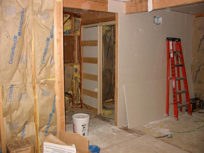drywall installed halfway